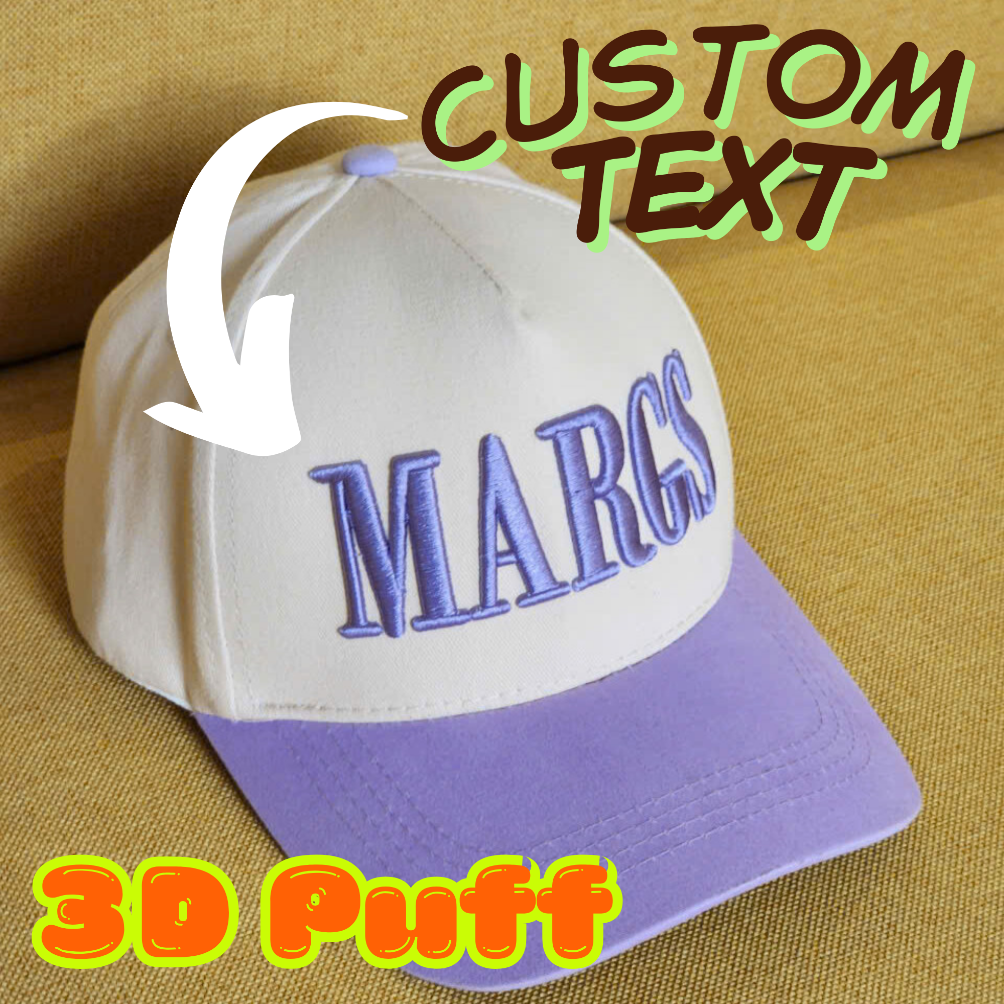 Nón Thêu Nổi 3D Theo Yêu Cầu – Thêu Chữ / Logo Cá Nhân Hóa