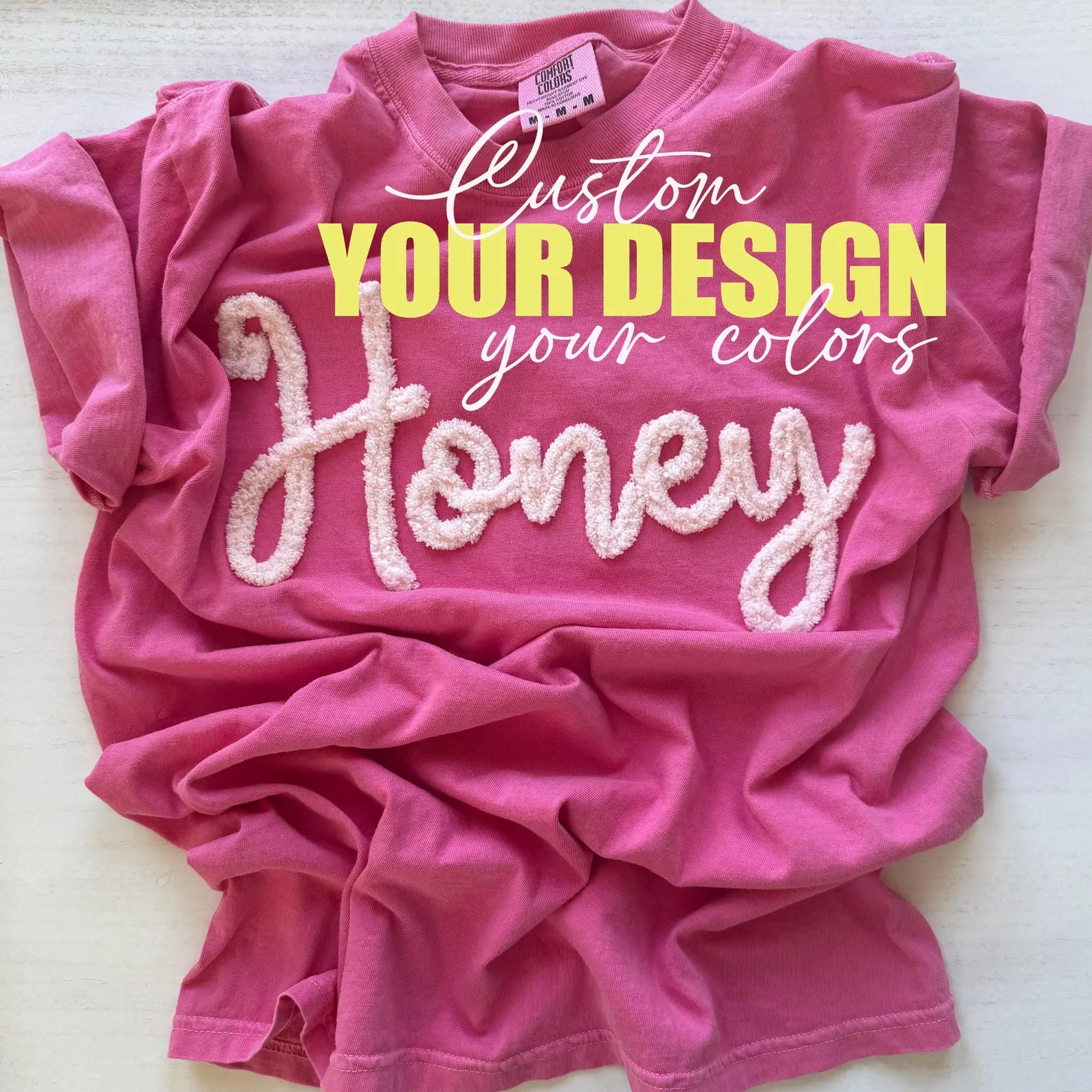 Personalized Chenille Yarn Embroidered Sports Team Sweatshirt – Custom High School Spirit Wear, Team Name Patch, Cheer Mom Gift