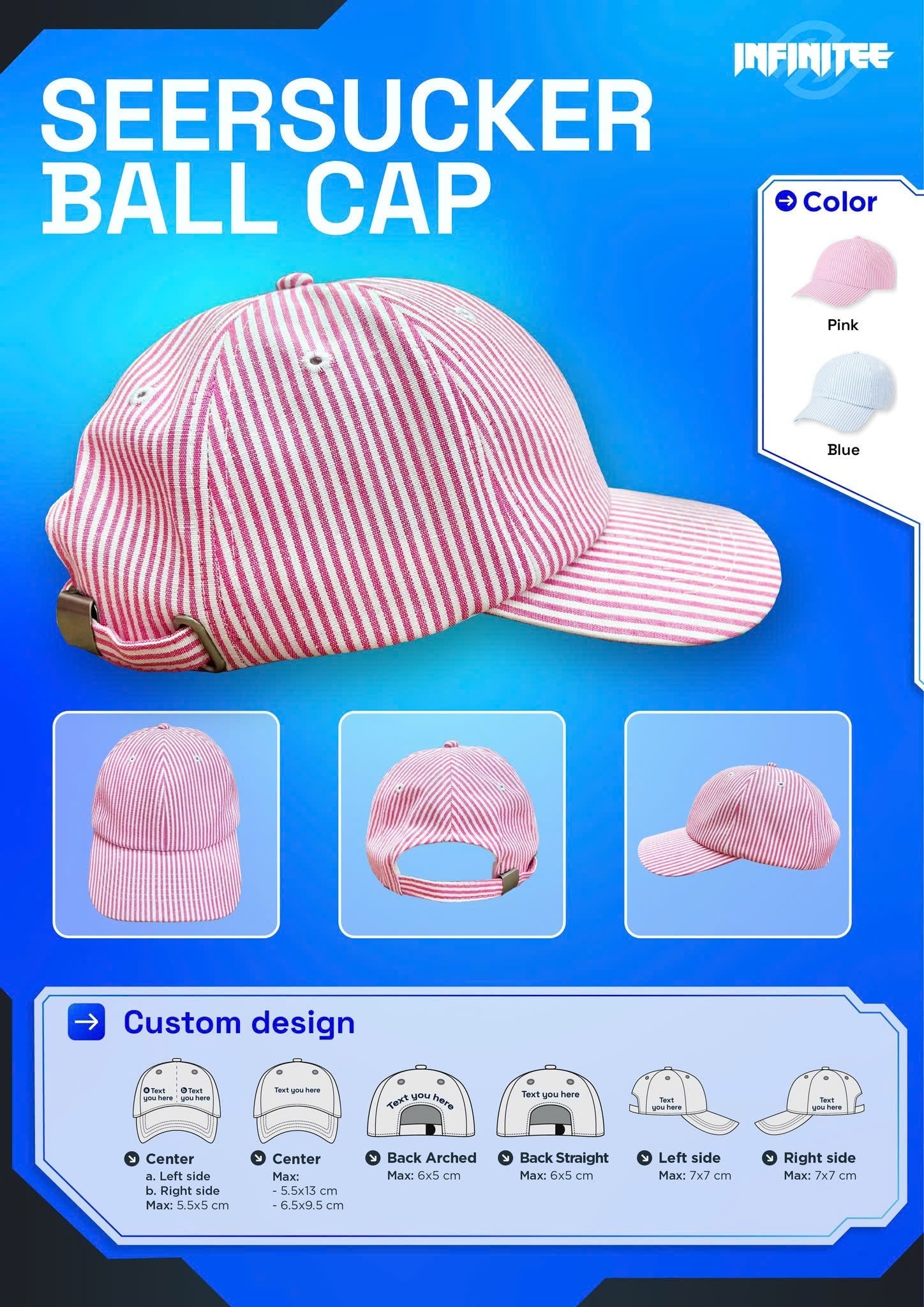 Custom Emb-Seersucker Ball Cap