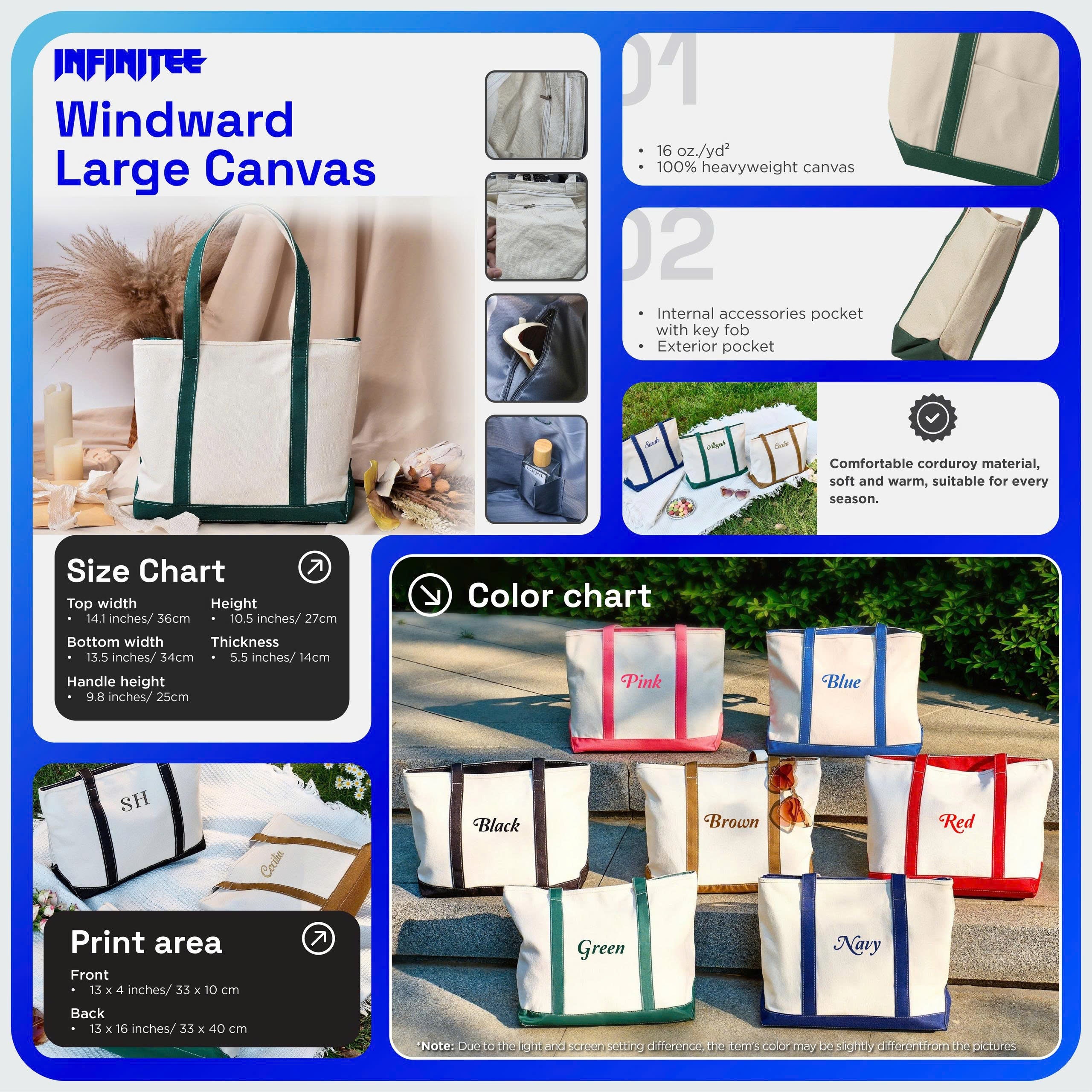 Custom Emb -Tote Bag Windward Large