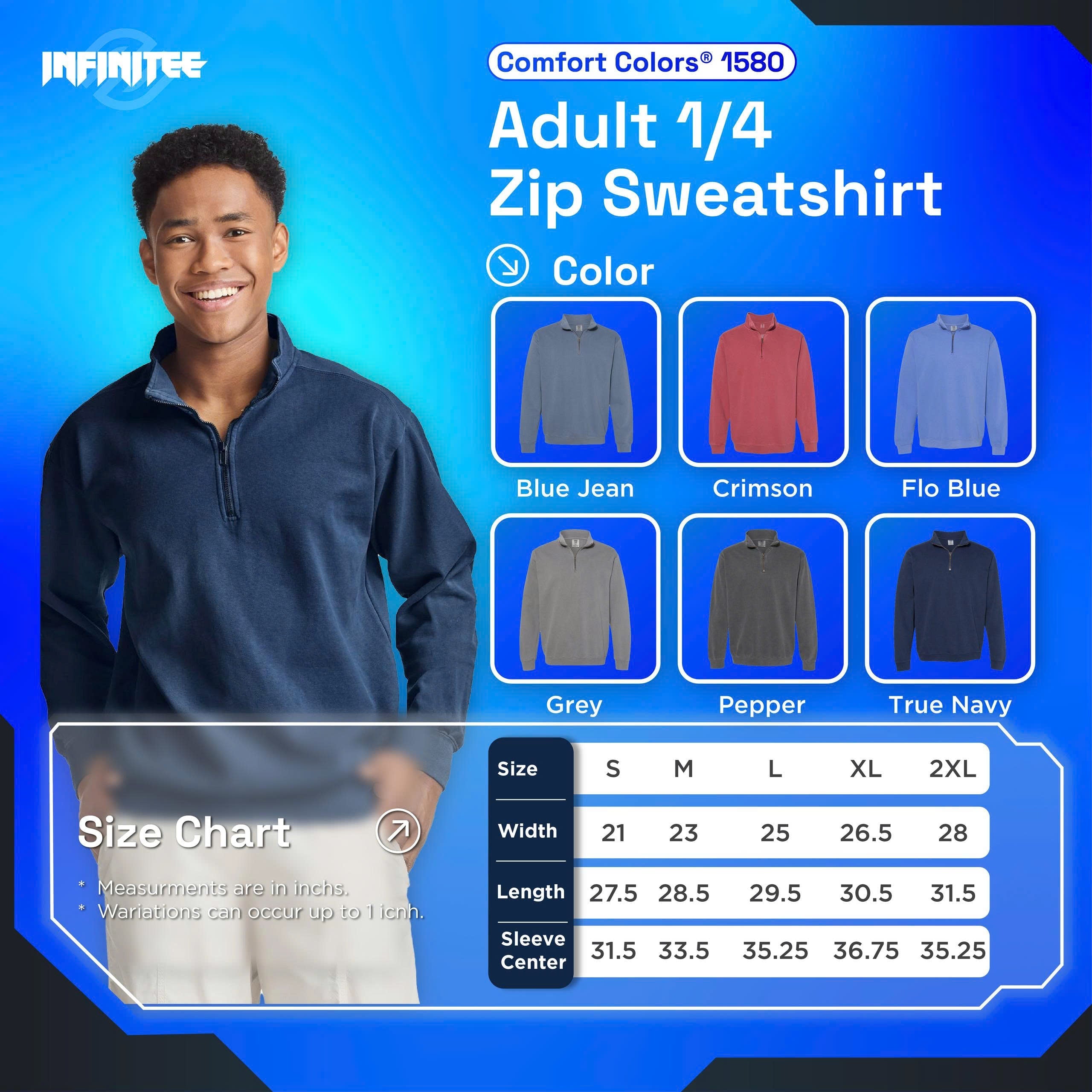 Custom Printing - Sweatshirt Comfort Colors® 1580 1/4 Zip