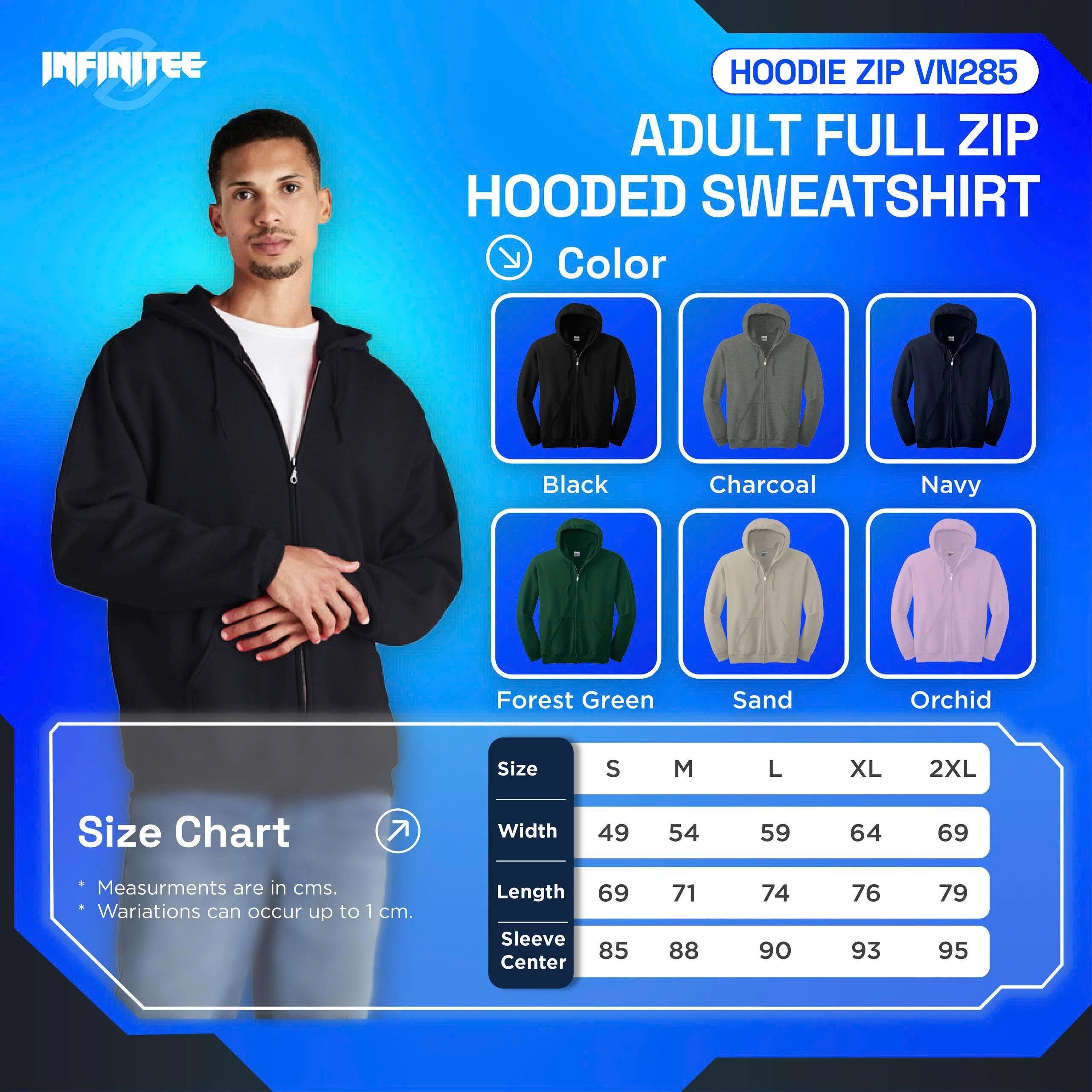 Custom Printing - Hoodie Zipper VN285Z