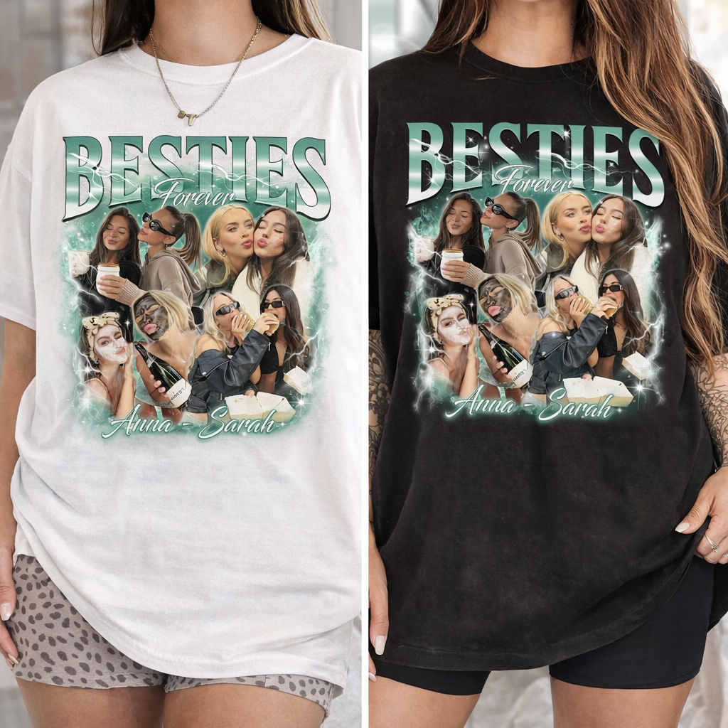 Áo thun in ảnh Besties – Thiết kế cá nhân hóa (Pet & Người)