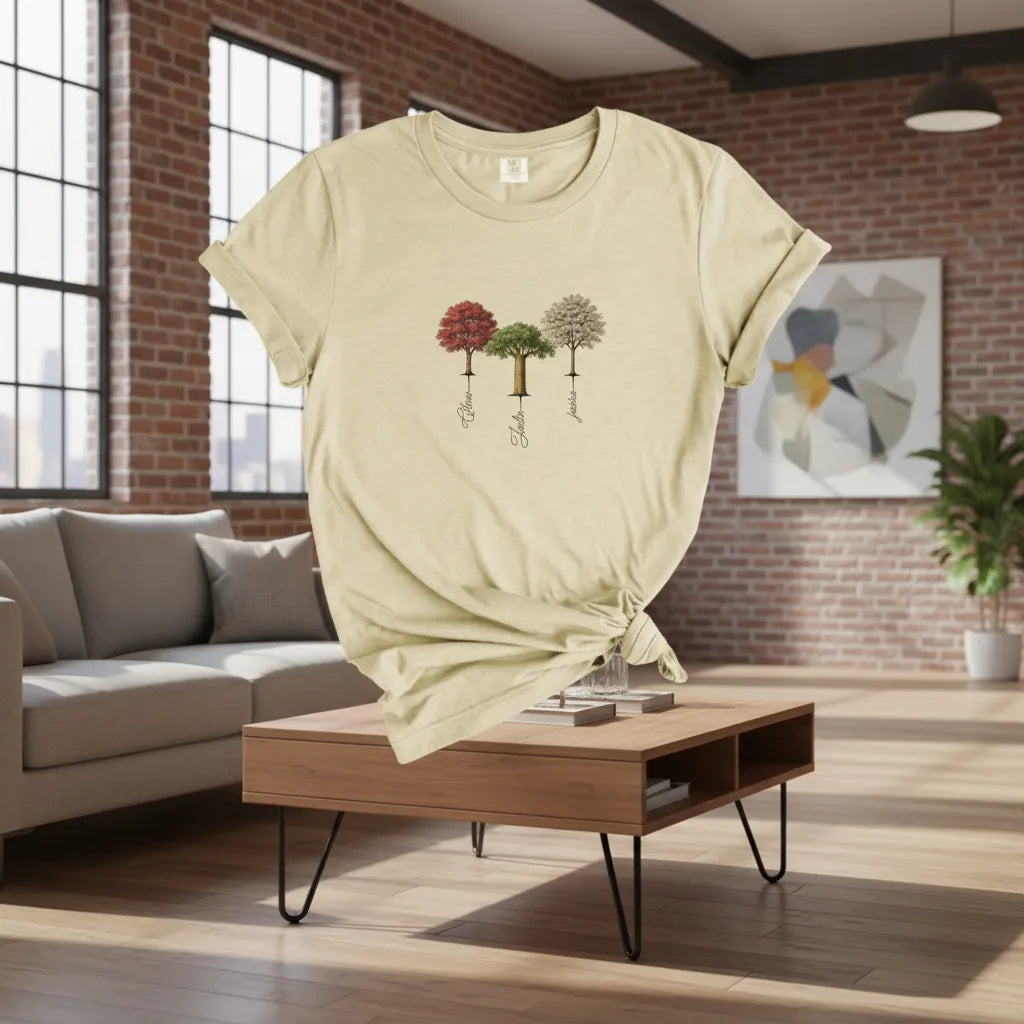 Custom Name Tree Embroidery Shirt