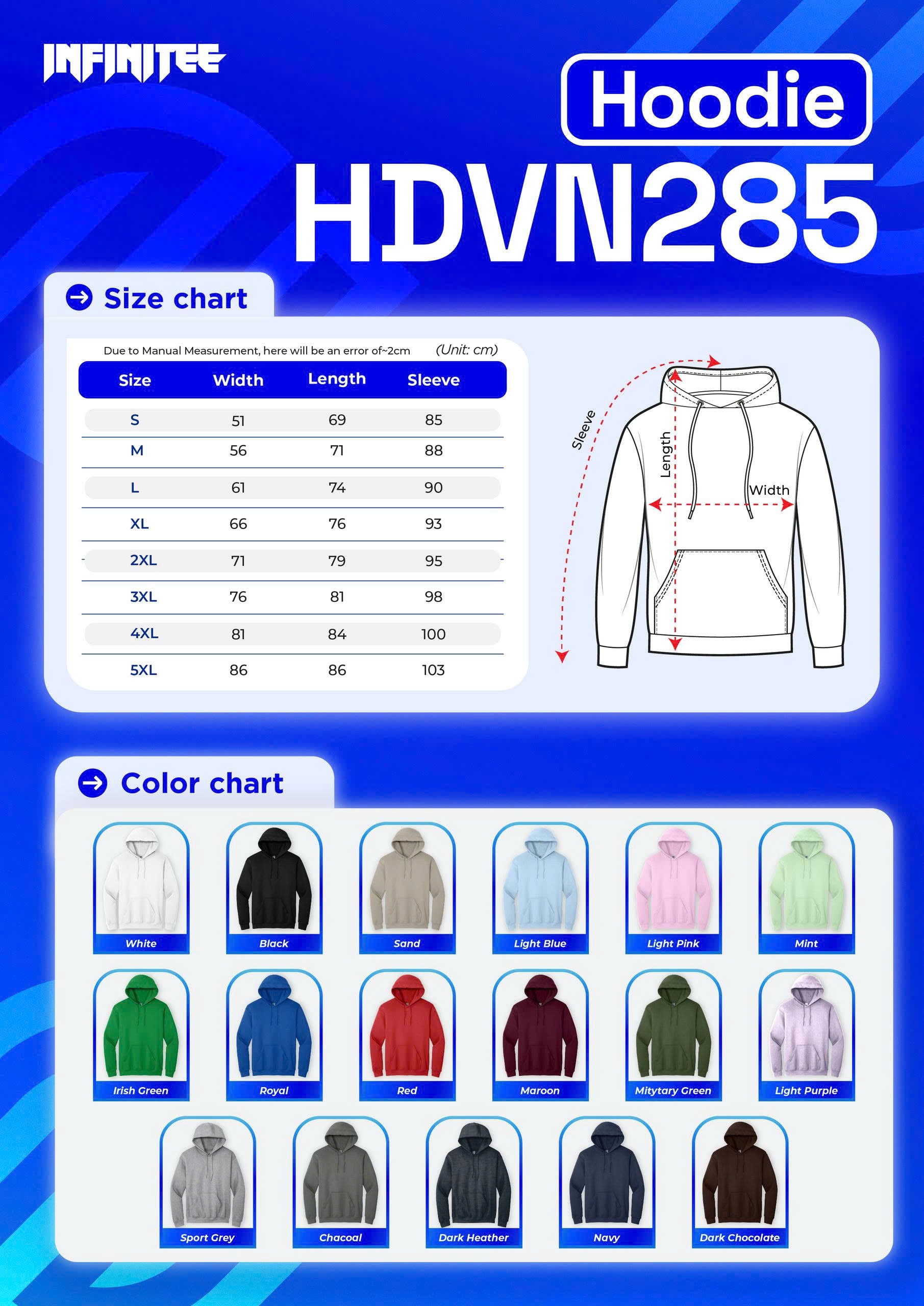 Unisex Blank Hoodies VN285S
