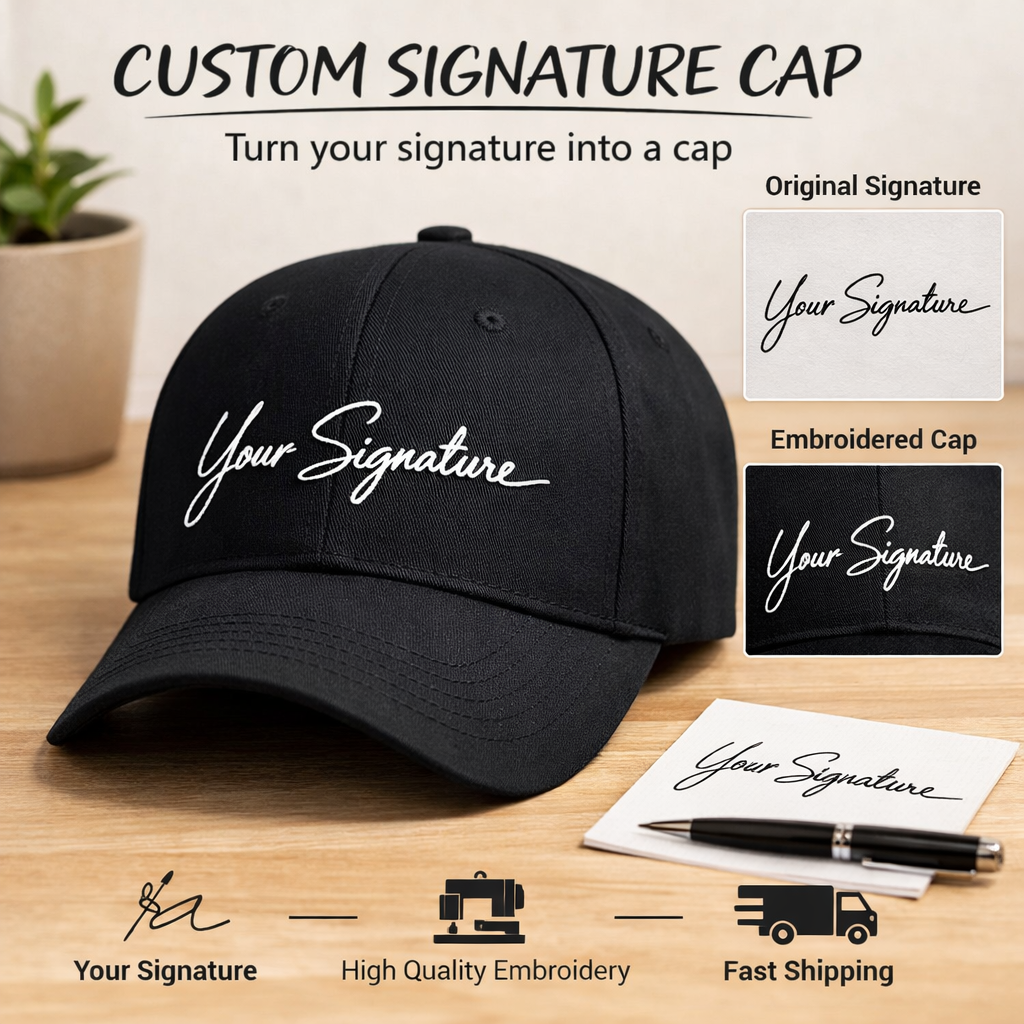 Custom Signature Cap – Nón Thêu Chữ Ký Cá Nhân Hóa (Làm Từ 1 Nón)