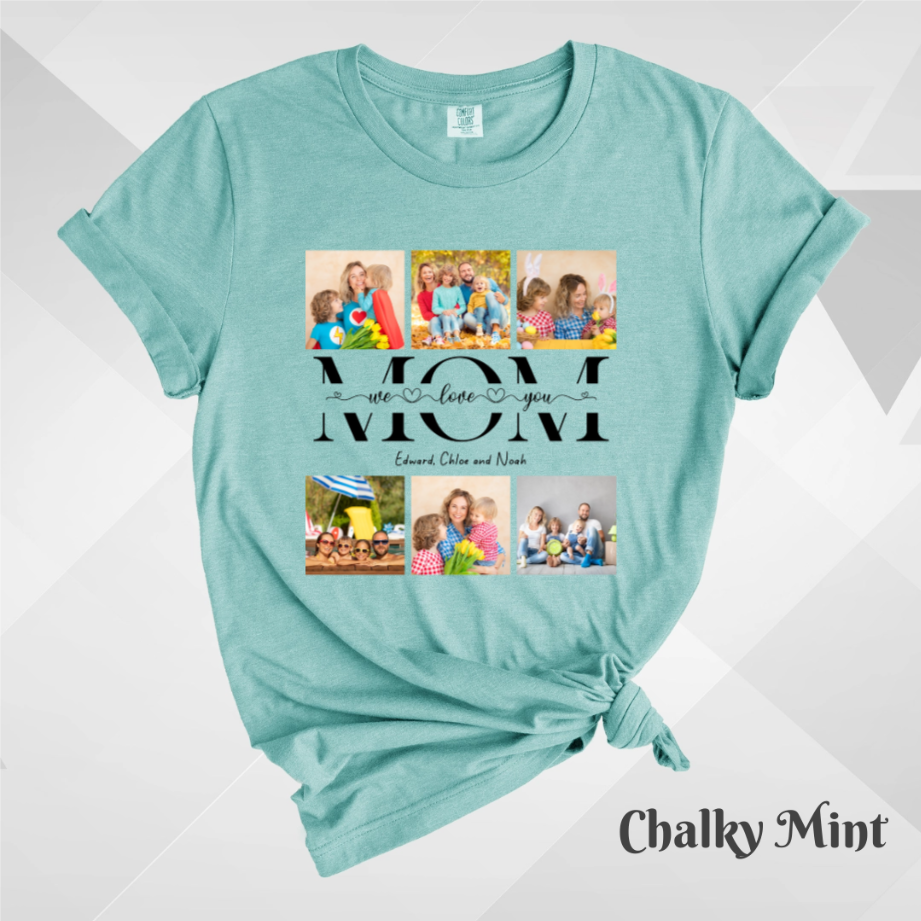 💖 Áo Thun In Ảnh Gia Đình Cá Nhân Hóa – “MOM we love you”
